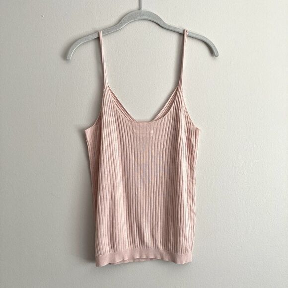 Anthropologie Womens Knit Tank Top Blush Pink Sweater Size Small Classic Basic - Picture 5 of 8